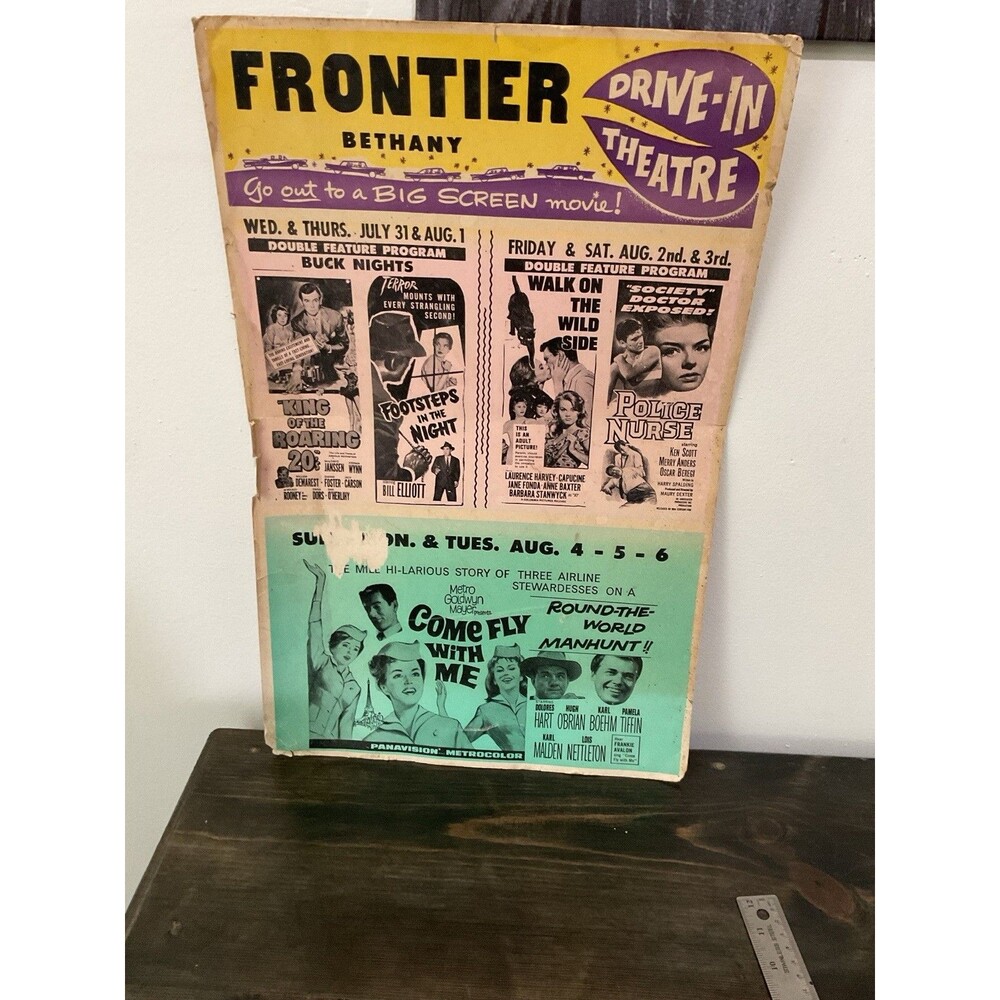 1963 Bethany Theater Phoenix AZ Original Movie Poster Vintage Original 18 X 22